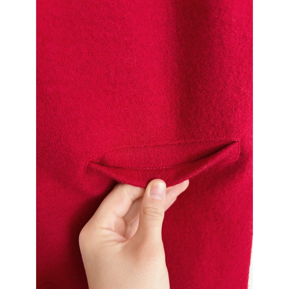 Red Vintage Talbots Petite Wool Zip Front A-line Dress 4P - Picture 6 of 6